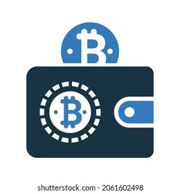 Bitcoin, digital, wallet icon. Simple editable vector design isolated on a white background.