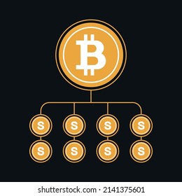 Bitcoin is divided into smaller parts of Satoshi