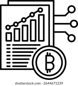 Bitcoin Documentos Estilo Preenchido Ícone Design
