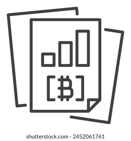 Bitcoin Documents vector Cryptocurrency Business concept outline icon or design element