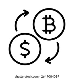 Bitcoin e câmbio de dólar. Adequado para artigos financeiros, blogs criptomoeda, apresentações de investimento e sites de tecnologia. Conceito de troca de criptomoedas, comparação de moedas.