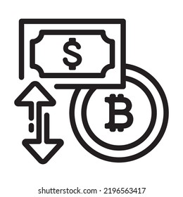 Bitcoin to dollar icon. Bitcoin exchange and transfer, vector illustration