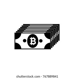 Bitcoin dollar vector icon. Cryptocurrency symbol isolated on white