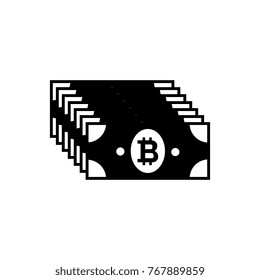 Bitcoin dollar vector icon. Cryptocurrency symbol isolated on white
