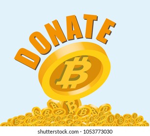bitcoin donate call to action vector illustration