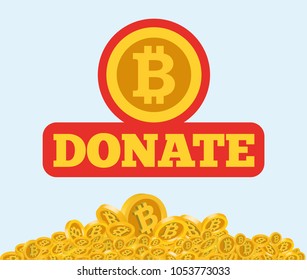 bitcoin donate call to action vector illustration