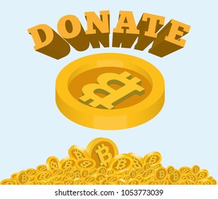bitcoin donate call to action vector illustration