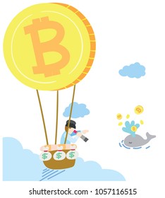 Bitcoin doodle vector illustration