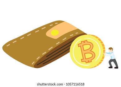 Bitcoin doodle vector illustration
