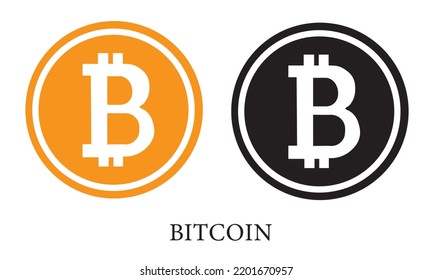 El concepto de comercio electrónico de bitcoin de criptodivisa. Bitcoin virtual negro y naranja.