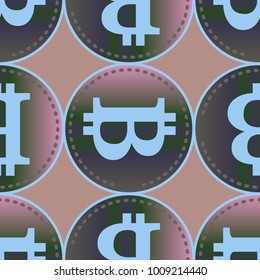 Bitcoin electronic coins seamless pattern for background.