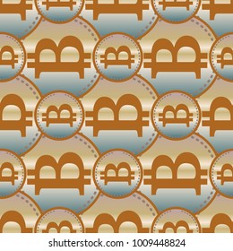 Bitcoin electronic coins seamless pattern for background.