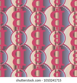Bitcoin electronic coins seamless pattern for background.