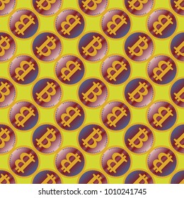Bitcoin electronic coins seamless pattern for background.
