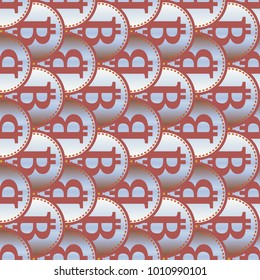 Bitcoin electronic coins seamless pattern for background.