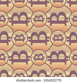 Bitcoin electronic coins seamless pattern for background.