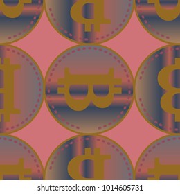 Bitcoin electronic coins seamless pattern for background.