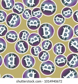 Bitcoin electronic coins seamless pattern for background.