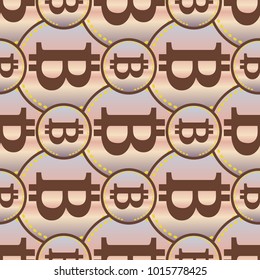 Bitcoin electronic coins seamless pattern for background.