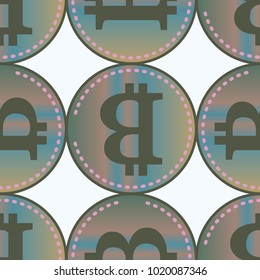 Bitcoin electronic coins seamless pattern for background.