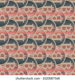 Bitcoin electronic coins seamless pattern for background.