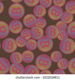 Bitcoin electronic coins seamless pattern for background.