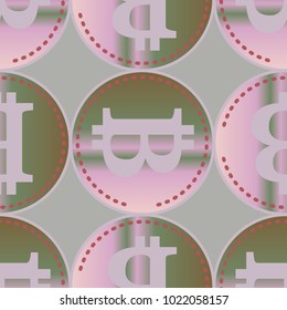 Bitcoin electronic coins seamless pattern for background.