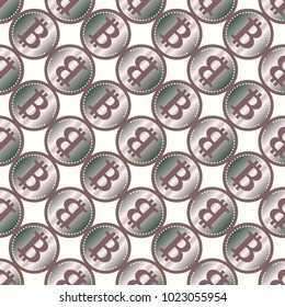 Bitcoin electronic coins seamless pattern for background.