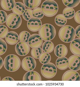 Bitcoin electronic coins seamless pattern for background.