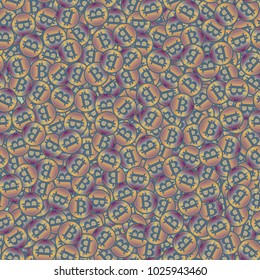 Bitcoin electronic coins seamless pattern for background.