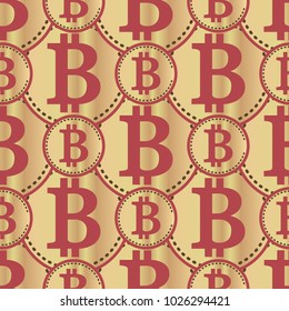 Bitcoin electronic coins seamless pattern for background.