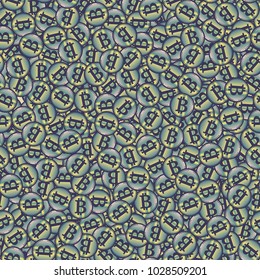 Bitcoin electronic coins seamless pattern for background.