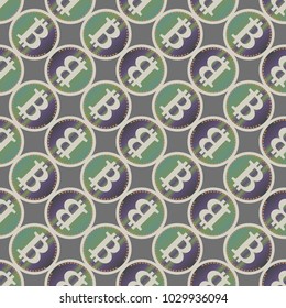 Bitcoin electronic coins seamless pattern for background.