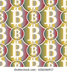 Bitcoin electronic coins seamless pattern for background.
