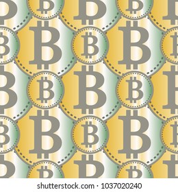 Bitcoin electronic coins seamless pattern for background.