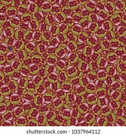 Bitcoin electronic coins seamless pattern for background.