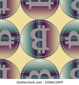 Bitcoin electronic coins seamless pattern for background.