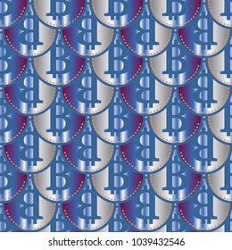 Bitcoin electronic coins seamless pattern for background.