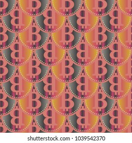 Bitcoin electronic coins seamless pattern for background.