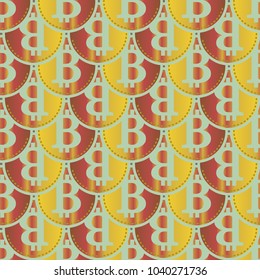Bitcoin electronic coins seamless pattern for background.