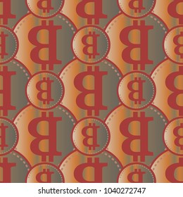 Bitcoin electronic coins seamless pattern for background.