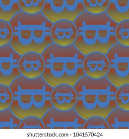 Bitcoin electronic coins seamless pattern for background.
