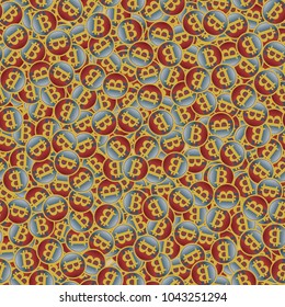 Bitcoin electronic coins seamless pattern for background.