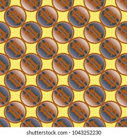 Bitcoin electronic coins seamless pattern for background.