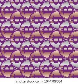 Bitcoin electronic coins seamless pattern for background.