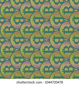 Bitcoin electronic coins seamless pattern for background.