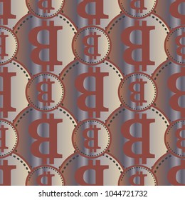 Bitcoin electronic coins seamless pattern for background.