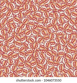 Bitcoin electronic coins seamless pattern for background.