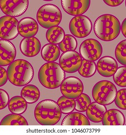 Bitcoin electronic coins seamless pattern for background.