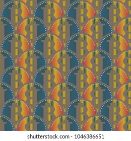 Bitcoin electronic coins seamless pattern for background.